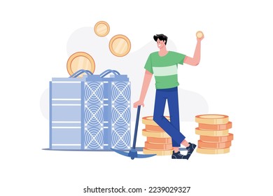 Blockchain Explorer Illustration concept. A flat illustration isolated on white background