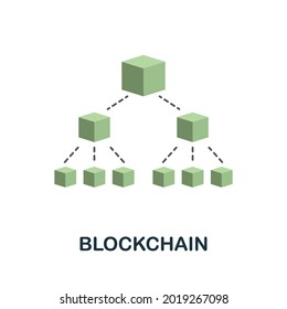 Blockchain flat icon. Colored sign from cryptocurrency collection. Creative Blockchain icon illustration for web design, infographics and more