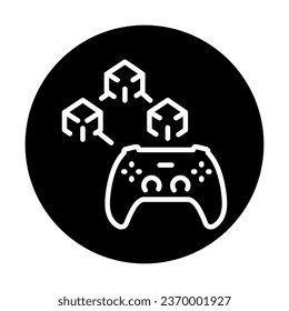 Blockchain game color line icon. Digital crypto art. Outline pictogram for web page, mobile app, promo