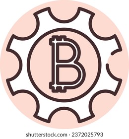 Blockchain generation, illustration or icon, vector on white background.