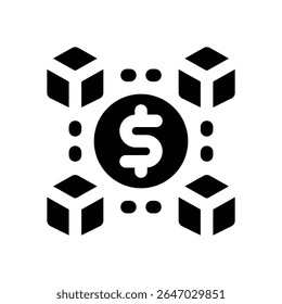 blockchain glyph icon. Strong and solid vector icon for websites, mobile interfaces, presentations, and visual branding. High quality and easy to edit.