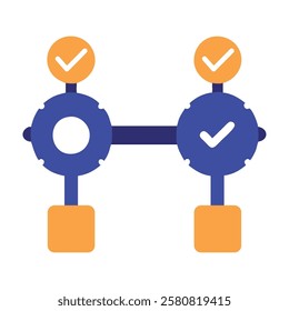 A blockchain governance smart contract icon representing decentralized decision-making