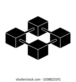 Blockchain Icon.  96x96 for Web Graphics and Apps.  Simple Minimal Pictogram. Vector