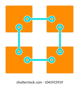Blockchain Icon.  96x96 for Web Graphics and Apps.  Simple Minimal Pictogram. Vector
