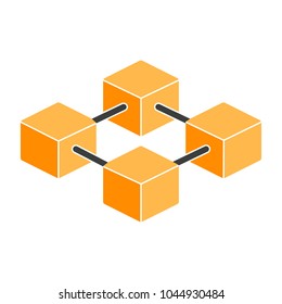 Blockchain Icon.  96x96 for Web Graphics and Apps.  Simple Minimal Pictogram. Vector