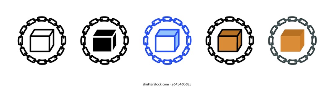 Blockchain Icon Collection With Multiple Styles