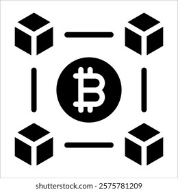 Blockchain Icon Element For Design