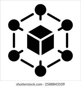 Blockchain Icon Element For Design