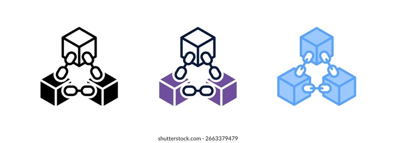 Blockchain Icon Element For Design And Vector