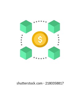Diseño de estilo plano de icono de la cadena de bloqueo. Ilustración vectorial de icono de la cadena de bloqueo. aislado de fondo blanco.
