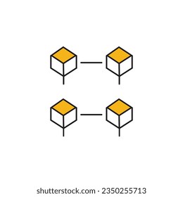 Blockchain icon flat vector illustration.
