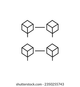 Blockchain Symbol flache Vektorgrafik.