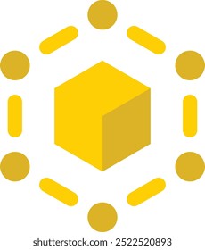 Blockchain Icon or Illustration Representing Distributed Ledger Technology