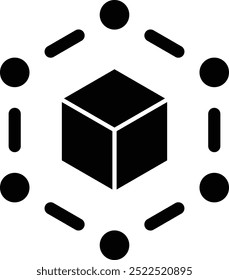 Blockchain Icon or Illustration Representing Distributed Ledger Technology