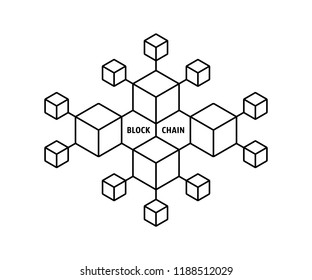 blockchain icon like thin line boxes. flat lineart trendy business crypto farming logotype graphic linear design isolated on white background. concept of abstract exchange trade or smart lock software