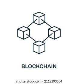 Blockchain icon. Line element from industry 4.0 collection. Linear Blockchain icon sign for web design, infographics and more.