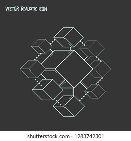 Blockchain icon line element. Vector illustration of blockchain icon line isolated on clean background for your web mobile app logo design.