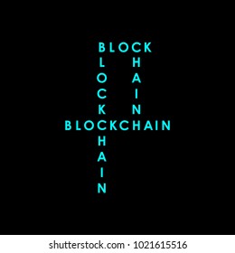 Blockchain icon or logo element on dark background