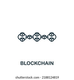 Icono de la cadena de bloqueo. Icono monocromo sencillo de Criptodivisa para plantillas, diseño web e infografías