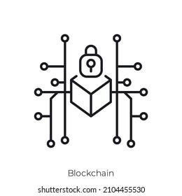 blockchain icon. Outline style icon design isolated on white background