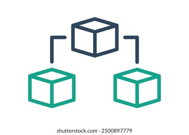 Blockchain icon. icon related to digital. line icon style. data analytics elements vector illustration