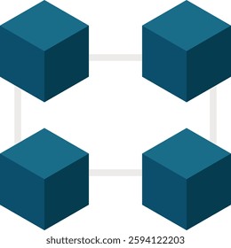 Blockchain Icon for Secure Digital Transactions. Flat icon
