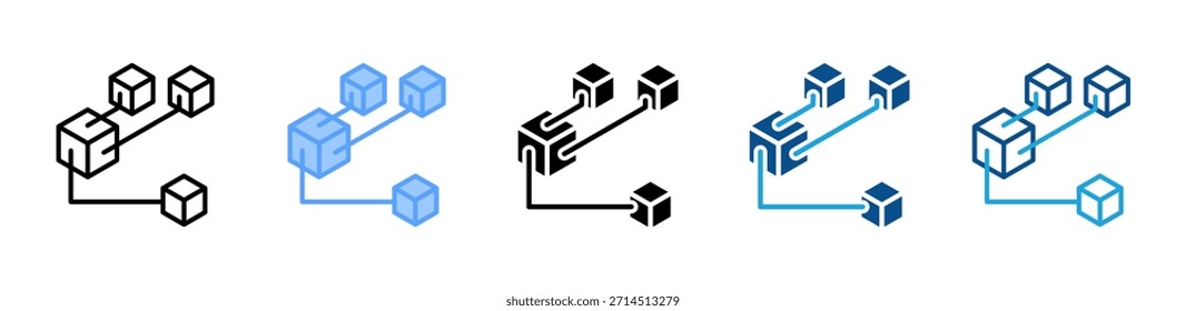 Conjunto de iconos de blockchain colección de estilo múltiple