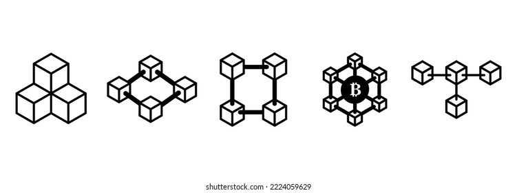blockchain icon set, blockchain vector set sign symbol