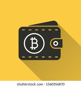 Blockchain icon. Simple illustration with long shadow isolated for graphic and web design.