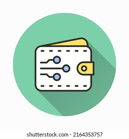 Blockchain icon. Simple illustration with long shadow for graphic and web design.