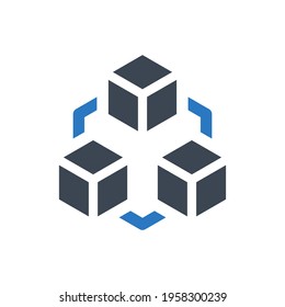Blockchain icon - Simple vector illustration
