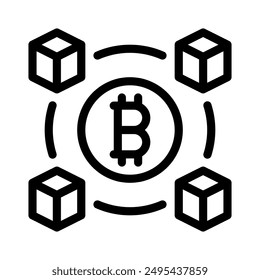 Blockchain-Symbol mit Stilumriss