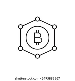 Blockchain icon, template for graphic and web design. vector illustration