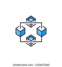 Blockchain icon. Vector Block Chain Cryptocurrency concept modern symbol or logo element on white background
