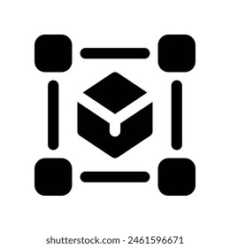 Blockchain-Symbol. Vektorgrafik-Glyphensymbol für Ihre Website, Ihr Handy, Ihre Präsentation und Ihr Logo-Design.