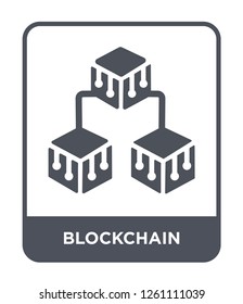 blockchain icon vector on white background, blockchain trendy filled icons from Cryptocurrency economy and finance collection, blockchain simple element illustration