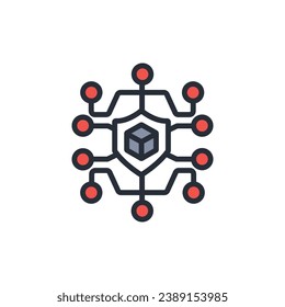 icono de blockchain. vector.Curso editable.Signo de estilo lineal para uso de diseño web,logotipo.Ilustración de símbolo.