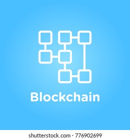 Blockchain icons blue