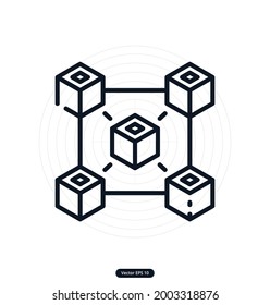 Blockchain Icons Cryptocurrency Blockchain Vector Icons Stock Vector ...