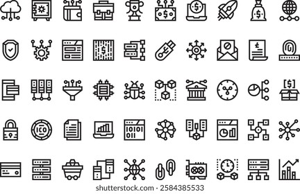 Blockchain icons High-Quality Vector Icons Collection with Editable Stroke. Ideal for Professional and Creative Projects.