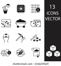 Blockchain icons set . Blockchain pack symbol vector elements for infographic web