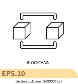 ícones blockchain elementos de vetor de símbolo para web infográfico