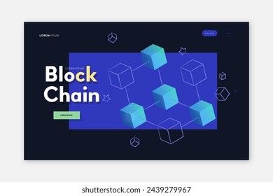 Blockchain landing page vector design in eps 10