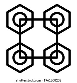 Blockchain ledger icon. Outline Blockchain ledger vector icon for web design isolated on white background