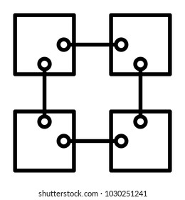 Blockchain Line Icon.  96x96 for Web Graphics and Apps.  Simple Minimal Pictogram. Vector