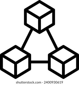 blockchain line icon illustration vector