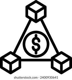 blockchain line icon illustration vector