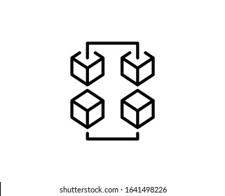 Blockchain line icon. Vector symbol in trendy flat style on white background. Financesing for design.