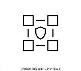 Blockchain line icon. Vector symbol in trendy flat style on white background. Financesing for design.