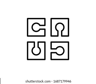 Blockchain line icon. Vector symbol in trendy flat style on white background. Financesing for design.